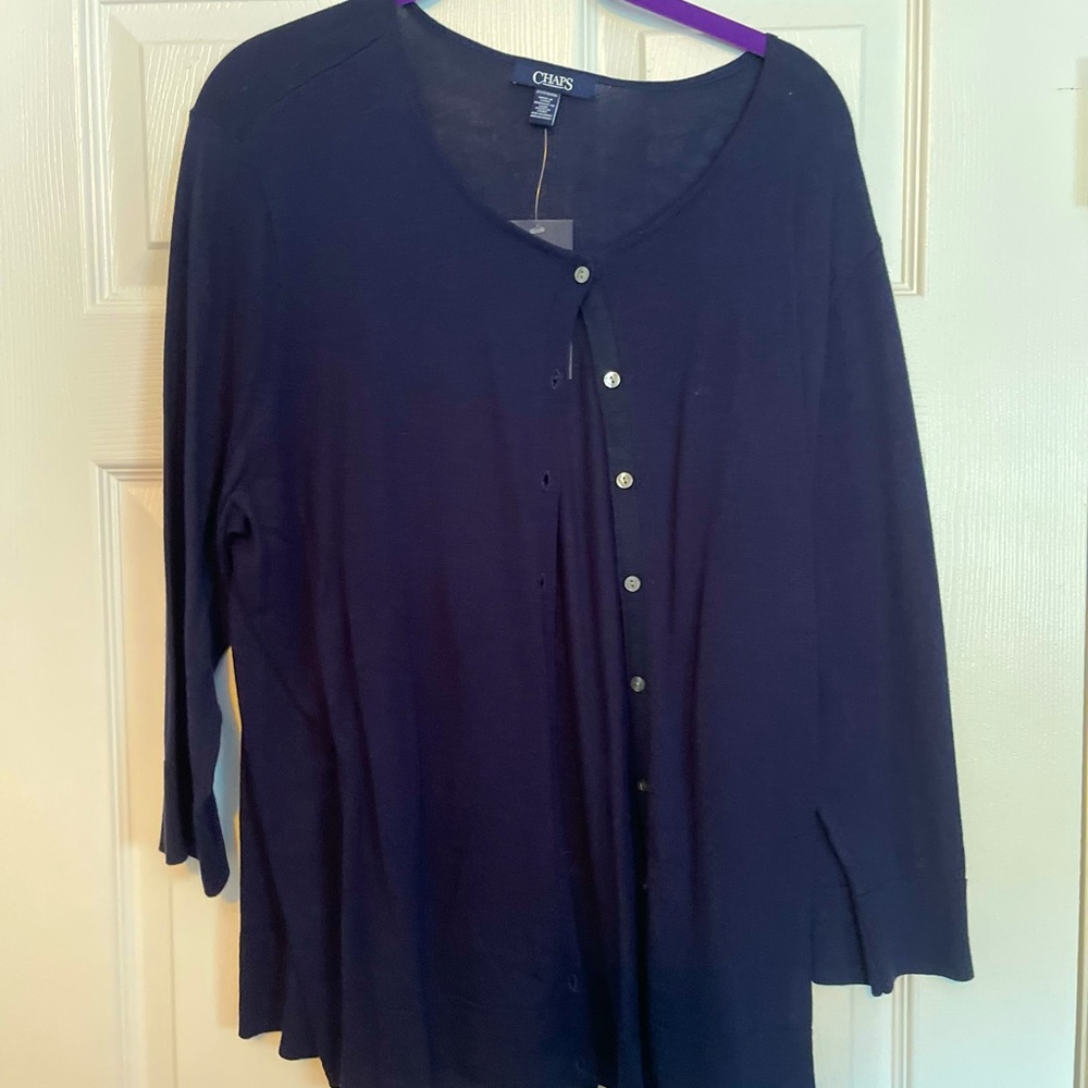 Navy button front cardigan